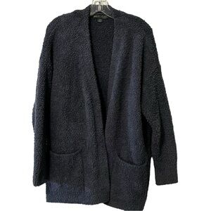 Barefoot Dreams Cozy Chic Longline Open Front Cardigan Sweater Pockets S/M